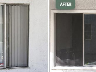 Before and After Sliding Glass Door Installation