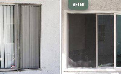 Before and After Sliding Glass Door Replacement