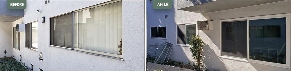 Before and After Sliding Window Installation