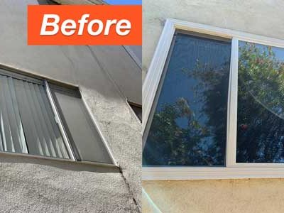 Before and After Window Installation