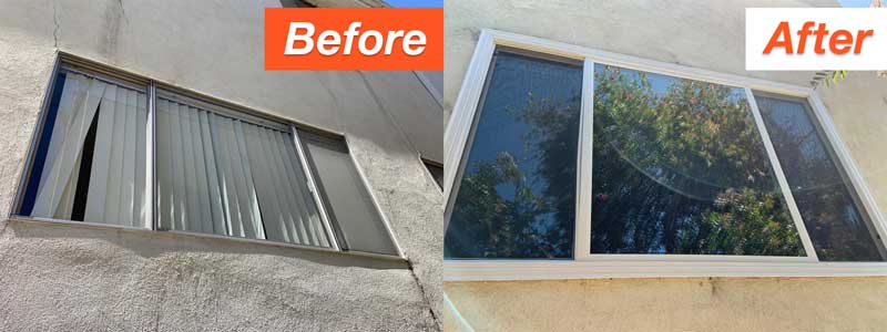 Before and After Window Installation