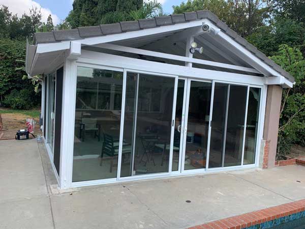 Pool House Glass Garage Door